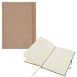 Idena 12256 - Notitieboekje Glitter, champagne, 14 x 20 cm, vierkant, 100 g/m², 192 vel, met kikkerzakje, lint en elastieksluiting, 1 st.