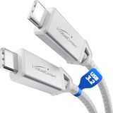 KabelDirekt – USB-C Kabel Alles-in-één – 0,3m, wit, 20Gbit/s, 240W