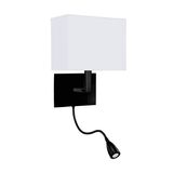 Searchlight Hotel - applique murale - 20 x 26 cm - noir et blanc mat