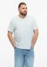 s.Oliver - Heren - Katoenen T-shirt met logoprint en V-hals - Lichtblauw - 5XL