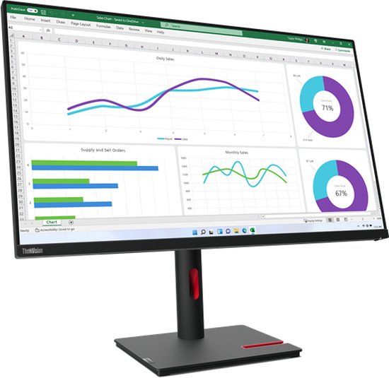 Lenovo ThinkVision T32h-30 computer monitor 80 cm (31.5") 2560 x 1440 Pixels Quad HD LED Zwart