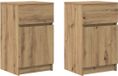vidaXL Nachtkastjes - Set van 2 - 39x35x65cm - Bewerkt Hout - Artisanaal Eikenkleur