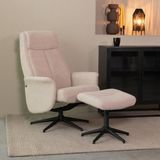 LABEL51 Bergen Fauteuil - Naturel - Stof - Met Armleuning