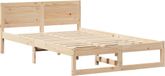 vidaXL Bedframe met hoofdeinde Naturel 120 x 190 cm Massief grenenhout