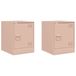 VidaXL Nachtkastjes 2 stuks Roze Staal 34,5x39x44 cm