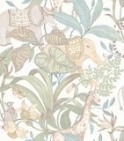 Me&miniMe Behang Kinderkamer Jungle Dieren Blauw Groen Wit Babykamer Kinderbehang Olifant Giraffe 0,53 x 10,05 M