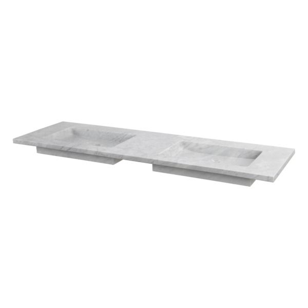 Forzalaqua Nova Doppio Carrara Gepolijst 160,5X51,5X9,5cm 2Xø36mm 8010838