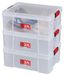 Boîte de rangement avec couvercle à clip, 27 litres, lot de 3, transparente