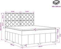 vidaXL Boxspringbed met matras met hoofdeinde Blauw 140 x 200 cm Stof
