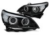 BMW Koplampen Xenon D1S geschikt voor BMW E60/E61 2005-2007 - LED CCFL angel eyes - zwart