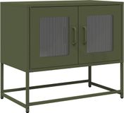 vidaXL Tv-meubel 68x39x60,5 cm koudgewalst staal olijfgroen