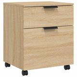 VidaXL Dossierkast verrijdbaar 45x38x54 cm bewerkt hout sonoma eiken