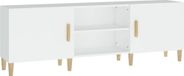 Syfax Tv-meubel 150x30x50 cm bewerkt hout wit