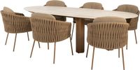 4 Seasons Outdoor Estate Molina dining tuinset 240x105x75 cm 7-delig keramiek amber