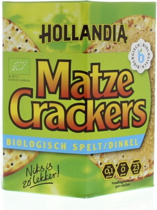 Hollandia Hollandia Biologische Matze Crackers Spelt 100gr