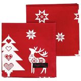 Ragged Rose Natalie Xmas Servetten, Rood, 4 Stuk
