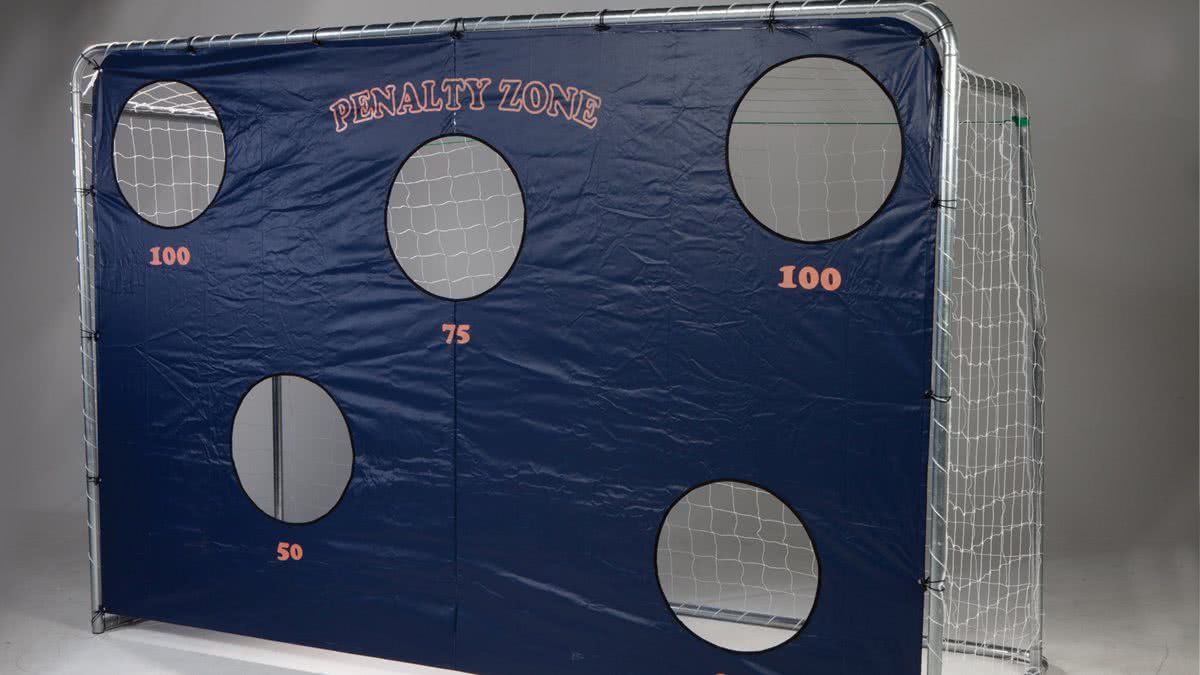 Avyna Voetbalgoal Stalen 3,00 x 2,00 incl. Net + Trainingswand - Zwart