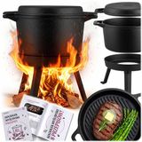 Berdsen Gietijzeren Kookpan met Grillpan - 8L - Incl. Receptenboek