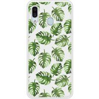 Samsung Galaxy A20 Verstevigd hoesje met sublimatie bedrukking, compatibel met Feuilles de monstera