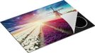 Chefcare Inductie Beschermer Kleurrijke Tulpen Bloemenveld - Windmolen - 75x50 cm