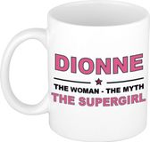 Bellatio Decorations naam cadeau mok - Dionne - Woman Myth Supergirl - koffiemok - 300 ml - collega - moederdag