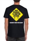 Bellatio Decorations Shoppartners Bv Houd 1,5 meter afstand - bedankt voor uw begrip shirt voor werknemers/ medewerkers zwart voor heren - Persoonlijke bescherming M