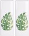 Merkloos 2x Witte radiator waterverdampers/luchtbevochtigers botanische planten print monstera blad 21 cm