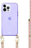xoxo Wildhearts iPhone 14 Pro Max paars hoesje met Rainbow Vibes koord