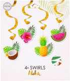 Globos Hangende decoratie swirls aloha - 4st.