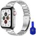 By Qubix Apple Watch bandje staal - 44mm 45mm 49mm - RVS metaal schakelband - Zilver