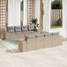 Prolenta Maison Exclusive - Tuinset voor de tuin, 9-delig, met kussens, beige, gemaakt van polyrotan