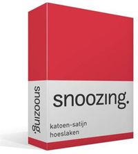 Snoozing Katoen-satijn Hoeslaken - 1-persoons (70x200 cm) - Rood