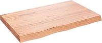 vidaXL Wastafelblad - Massief Eikenhout - Lichtbruin - 80x50 cm