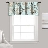 Lush Decor Botanical Garden Light Filtering Window Curtain Valance, 18" Long x 52" Wide, Blue