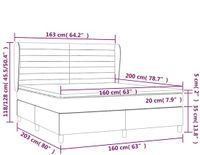 vidaXL Boxspring met matras stof zwart 160x200 cm