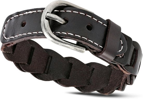 Amanto Armband Agim - Heren - Leer - 20 mm - 24 cm