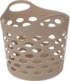 5Five Flexibele wasmand/opbergmand - rond - beige - 28 liter - D40.5 x H38 cm