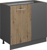 Vicco R-Line Hoekkast – 86 cm, WB Antraciet Chêne artisanal