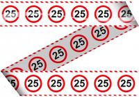 Folat Markeerlint 25 jaar - 2x stuks - 15 meter - stopbord - afzetlint - leeftijd/jubileum versiering - feestartikelen