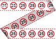 Folat Markeerlint 25 jaar - 2x stuks - 15 meter - stopbord - afzetlint - leeftijd/jubileum versiering - feestartikelen
