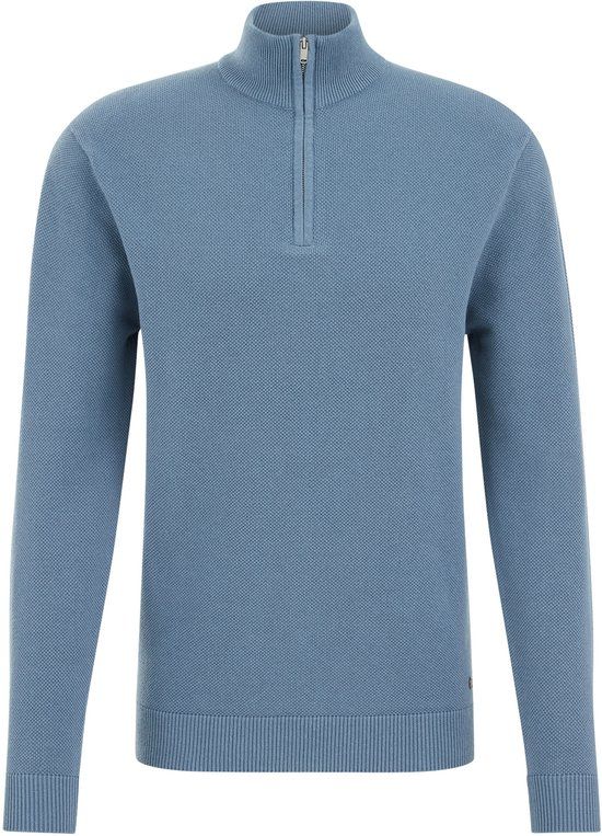WE Fashion Heren Regular fit trui met rits Light blue S