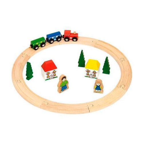 Bigjigs Toys houten treinset junior 20-delig