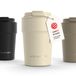 LARS NYSØM Bevægelse Thermos Coffee Mug-to-go 380ml - BPA-vrij met Isolatie - Lekvrije Roestvrijstalen Thermosbeker (Almond Beige - Powder)