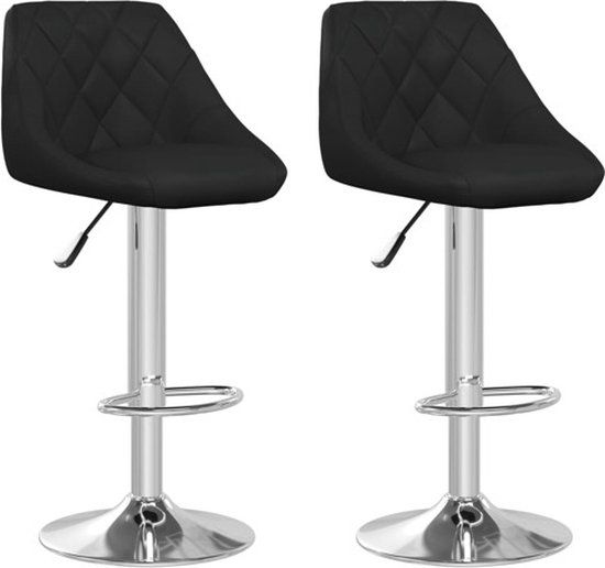 vidaXL Barstoelen 2 st kunstleer zwart