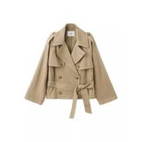 Mango Beige Cotton Trench Coat with Belt