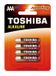 Toshiba LR03GCA BP-4C AAA Alkaline Wegwerpbatterijen (4 stuks)