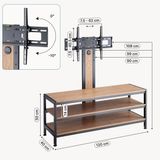 pro.tec TV-beugel Stockholm met TV meubel 120x40x90/99/108 cm zwart en eikenkleurig