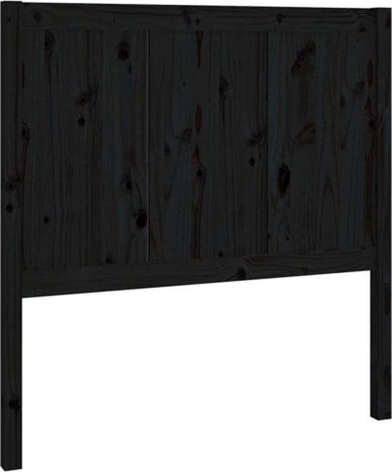 vidaXL Hoofdbord 95,5x4x100 cm massief grenenhout zwart