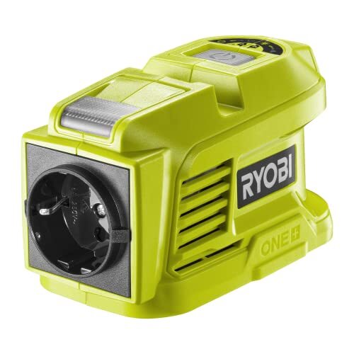 Ryobi - Transformator 18 V – continu vermogen 150 W – piekvermogen 300 W – 1 EU elektrische poort – 2 USB-A (2,4 A – 5 V) – LED-lamp – verkoop zonder accu en oplader – RY18BI150A-0