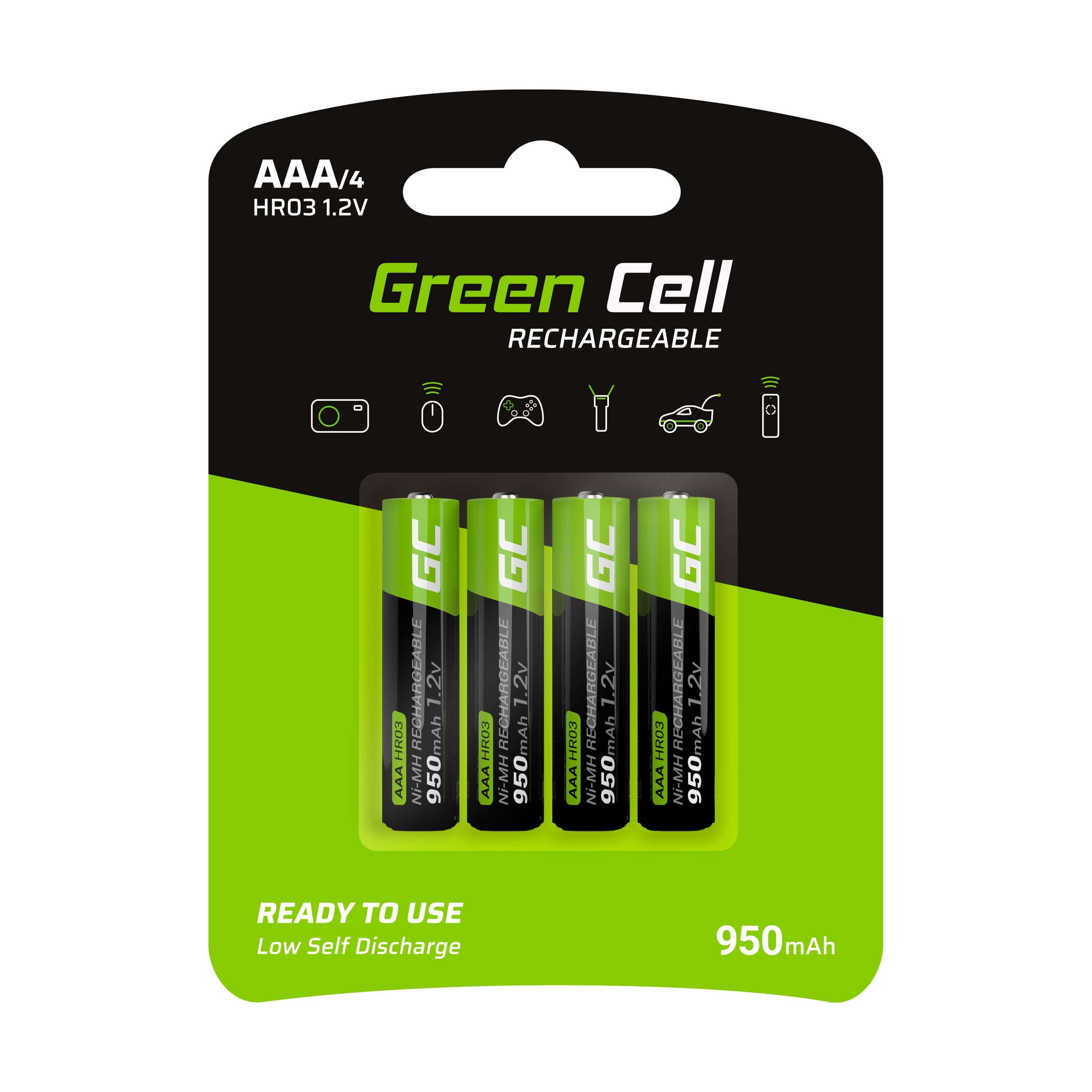 Green Cell GR03 - AA oplaadbare batterijen - 950mAh - 4 stuks